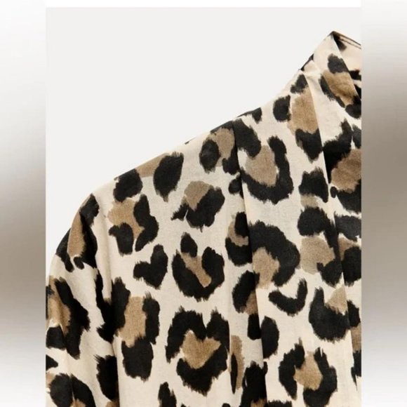 ZARA ANIMAL PRINT SHIRT DRESS ZW COLLECTION - Picture 3 of 4